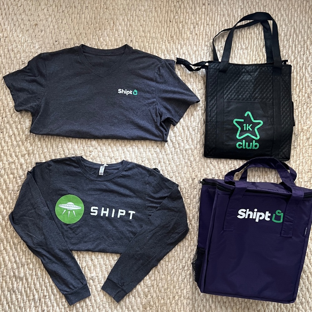 Shipt Long Sleeve (Size M) & Short Sleeve (Size M?) T-Shirts & 2 Fabric Coolers